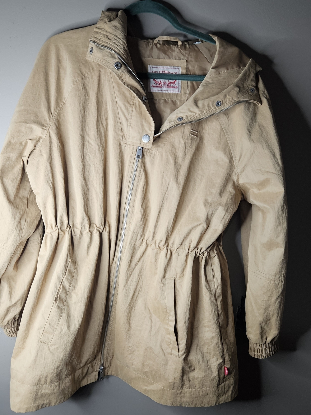 Lightweight Beige Levis Strauss & Co Anorak Jacket Ptp 20.5" Length 29.5" Size M